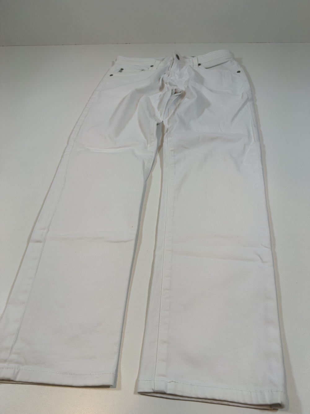 AG Adriano Goldschmied Tellis Jeans Mens 30x30 White Slim Straight Denim Italy